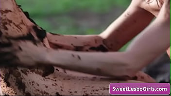 Sexy And Horny Big Tit Lesbian Hot Babes Aidra Fox, Alexis Fawx Kissing And Making Out Outside In The Mud And Love It