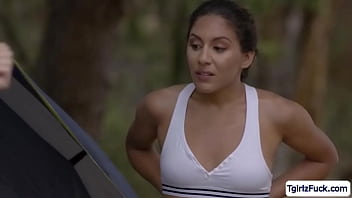 Ts Korra Del Rio 3way Bareback Anal While Tranny Cock Sucked