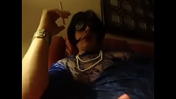 Cd Nikki Smokes In Blue And Shoots Load