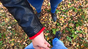 Caught While Jerking Me Off! Risky Public Handjob By Cute Teen In Forest - Nata Sweet