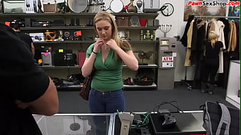 Busty Teen Pawner Sucking Pov Manager Before Bent Over Desk