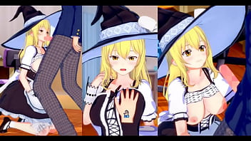 【エロゲーコイカツ！】東方 霧雨魔理沙におっぱい揉みまくりH！3DCG巨乳アニメ動画(東方プロジェクト)【ヘンタイゲーム】