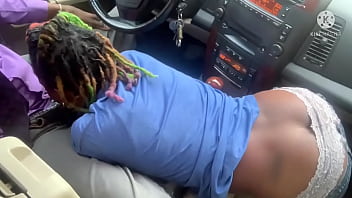 Black Dick Sucker Gives Very Public Car Head