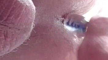 Fucking My Ass With My Glass Dildo Toy. Feeing It Pumping In And Out And Showing You Close Up