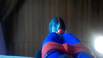 Laura Is Bound Sitted On A Sofa Taking A Big Cock On Her Mouth. Sloppy Spitting Blowjob With Huge Oral Creampiee