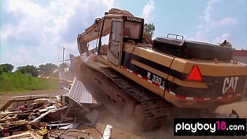 Big Boobed Naked Badass Asian Babe Tiffany Luu And Gfs Demolishing A House