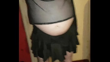 Tied Up Crossdresser Gets A Little Help From His Girlfriend When Swallowing His Own Piss