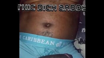 Stroking My Sexy Thick Black Cock And Busting All Over Myself While Watching Porn