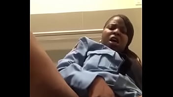 Ebony Security Guard Catches A But @ Work