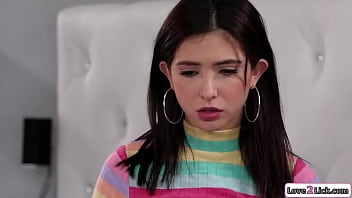 Petite Babe Fingers Busty Stepmoms Pussy