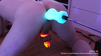 Anal Alien Invasion - Getting Fucked By Glow In The Dark Alien Dildo' Whilst Locked In Chastity