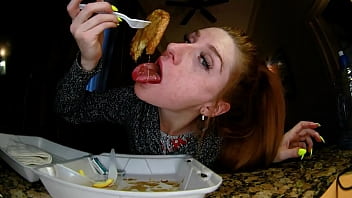 Food, Redhead, Closeup, Moaning, Eating, Tongue, Nonnude, Breakfast, Chewing, Feeding, Uvula, Vore, - Redhead - 2025 - Hot - Session - Video 1758910
