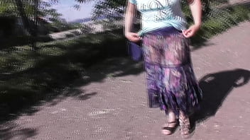 Hairy Mature In Transparent Dress