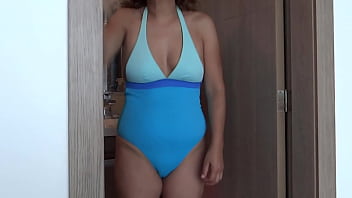 My Wife On The Beach Shows Off In A Bikini In Front Of My Friends To Excite Them And Fuck Her