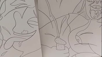 Monster Girl Jacks Guy Off To Goth Girl Art