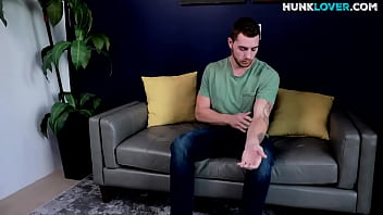 Sturdy Tattoo Amateur Gets Nude And Jerks For Cumshot