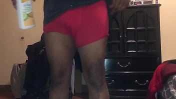 Pulling On Cock And Precumming Before Bed