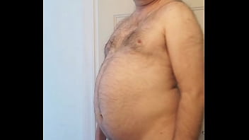 Nude Martin Lavallée Is Locked In A Chastity Cage And Turns Around With A Dildo In His Anus