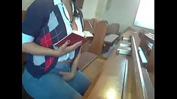 Big Tit Slut Masturbates At Church!