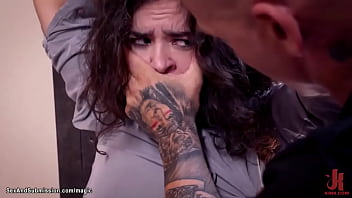 Baldheaded Goon Fucks Two Bound Babes