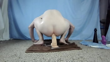 Sliding A Huge White Dildo In My Ass To Loosen It Up