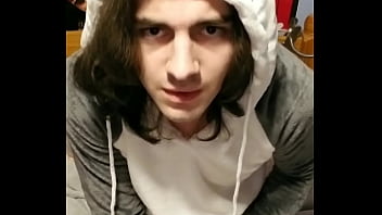 Catboy Puts On A Comfy Hoodie And Jerks Off For His Master On His Birthday