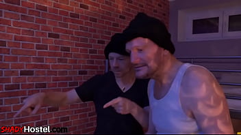 Hostel Brunette Takes Double Penetration After Spitroasted