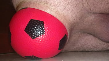 Huge 12 Cm Wide Inflatable Ball Slowly Leaving My Ass Up Close.