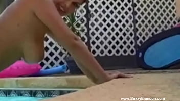 Fun By The Pool With Sexy Amateur Couple Enjoyment