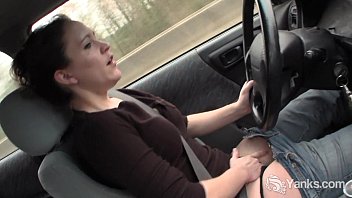 Sexy Lou Driving And Rubbing Her Wet Pussy