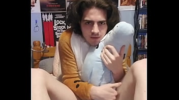 Twink Decides To Put On Doge Hoodie And Fuck His Stuffed Croconana