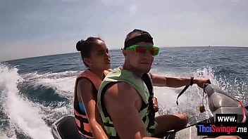 Perverted Big Dick Guy Experienced Amazing Amateur Blowjob On A Speedboat
