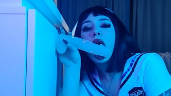 Beauty In A Student Costume Sweetly Sucks A Rubber Dick And Fucks Her Pussy - Peachgardens