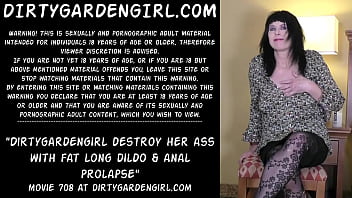 Dirtygardengirl Destroy Her Ass With Fat Long Dildo _ Anal Prolapse