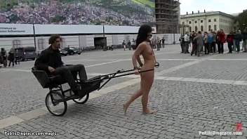 Romanian Slut Pulling Chariot In Public