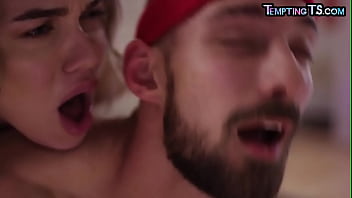 Busty Trans Goddess Sucked Before Sex With Her Gym Boyfriend