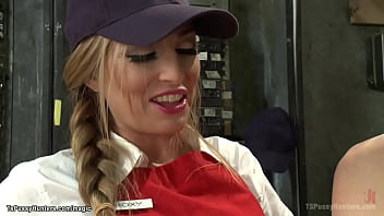 Shemale Manager Fucks Blonde Colleague