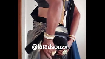 Indian Crossdresser Slut Lara D_souza Sexy Video In Lycra Saree Part 2