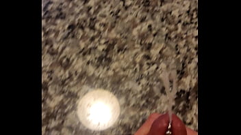 Stroking My Cock Until I Blow A Load On Valerie' Counter