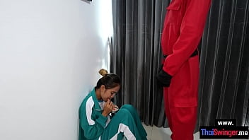 Squid Game And Hardcore Pussy Fucking By A White Big Cock Security Guy