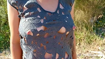 Juli Walks In Transparent Dress