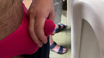 A Guy Give Me A Handjob And I Make A Huge Load In Public Toilet