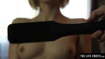 Cute Sexy Blonde Gets Her Hairy Pussy Spanked As She Masturbates