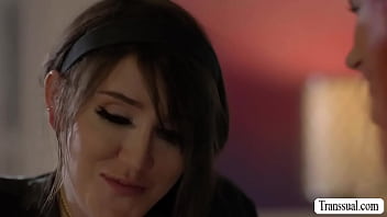 Gorgeous Babe Fucked By Busty Shemale