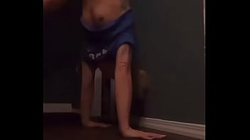 Teen Doing A Handstand And Has Nip Slip
