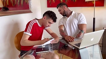 The English Teacher Gives An Oral Exam To His Student.