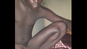 Horny Boy Wanks His Black Cock