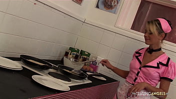 Good Looking Girls Sharing Big Cocks After Eating Pancakes