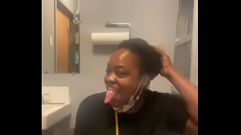 Pissing In Public Bathroom - nasty, ebony, bdsm, fetish, toilet, femdom, dominatrix, goddess, master, kink, filthy, slaves, domme - Video 1634380