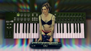 Pretty Piano Girl Playing In Her Panties